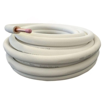Мідна труба в ізоляції 1/4" (6.35mm) WHITE PE 6mm BRISCOOL Біла, Ізоляція 6 мм, Туреччина