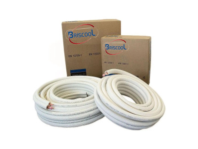 Мідна труба в ізоляції 3/8" (9.52mm) WHITE PE 6mm BRISCOOL Біла, Ізоляція 6 мм, Туреччина