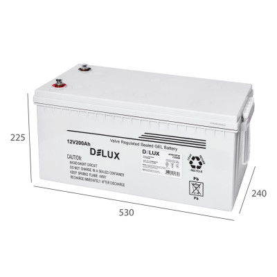 Гелевий аккумулятор DELUX LB 12V 200AH