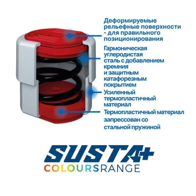 Антивібраційна опора Vecamco 9898-036 жовто-червона SUSTA PLUS